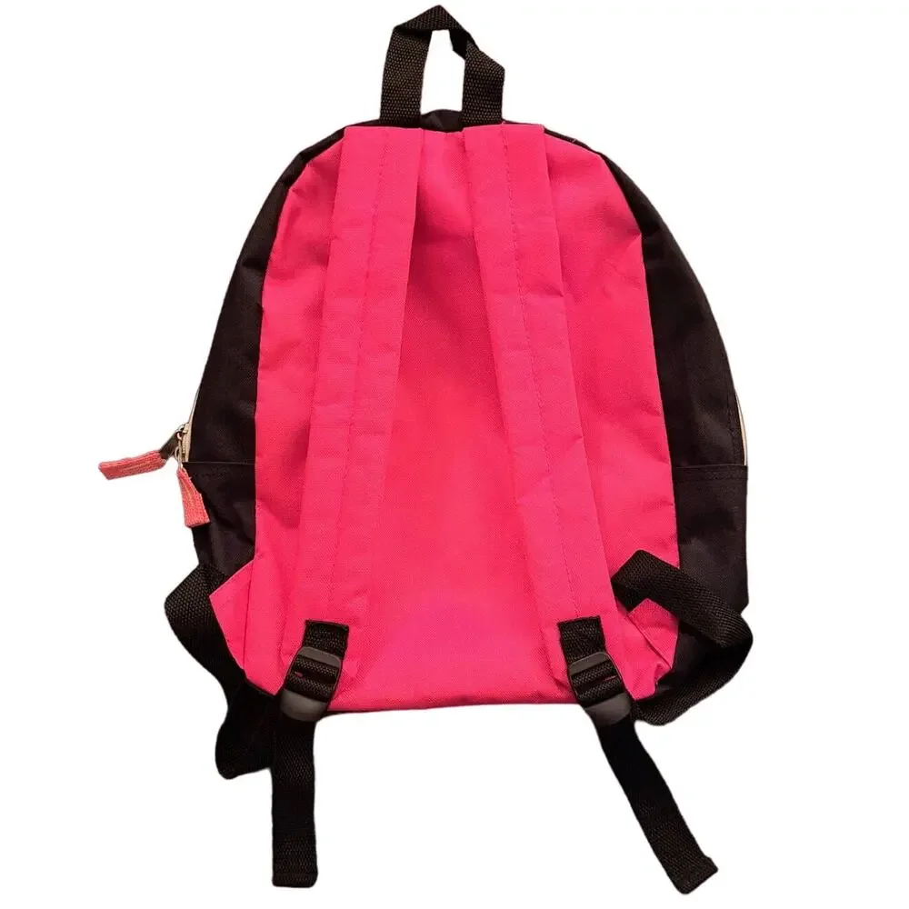 Girls Black & Pink Zipper Backpack